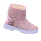Sapato de Menina Criança Infantil Rosa Botinha Com Glitter