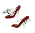 Sapato de salto alto vermelho Cuff Links para homens e mulheres Sapato de salto alto vermelho Cuff Links para homens e mulheres