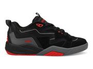 Sapato de skate DVS para homens em camurça preta/vermelha, tamanho superior 9,5