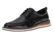 Sapato democrata preto masculino couro metropolitan