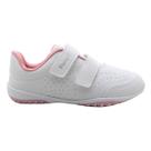 Sapato Escolar Pampili Infantil Menina tiras autocolantes Antiderrapante COR BRANCO/ROSA