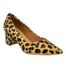 Sapato Fem Bottero Scarpin Couro Animal Print Onça 354901-33