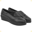 Sapato Feminino Anabela Couro Legítimo Confortável Slip On