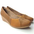 Sapato Feminino Anabela Médio Usaflex Couro Conforto Joanete