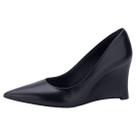 Sapato Feminino Anabela Salto Medio Macio Elegante Lia Line