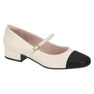 Sapato Feminino Boneca Branco Off Preto Moleca 5795.103
