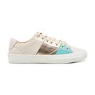 Sapato Feminino Casual Cano Baixo Couro Legitimo Off White Verde agua