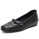 Sapato Feminino Conforto Macio em Couro Legitimo de Carneiro Forrado Cor Preto