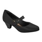 Sapato feminino estilo boneca com salto médio