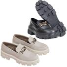 Sapato Feminino Mocassim Oxford Sola Tratorada Plataforma Blogueira Detalhe Metal