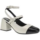 Sapato Feminino Mule Salto Bloco Grosso Bico Quadrado