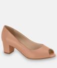 Sapato Feminino Peep Toe Salto Quadrado Beira Rio Bege Sapato Feminino Peep Toe Salto Quadrado Beira Rio Bege