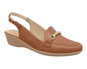 Sapato Feminino Piccadilly Anabela Médio Sling Back Enfeite