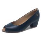 Sapato Feminino Salto Conforto Couro PeepToe Usaflex Q6697