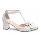 Sapato Feminino Salto Grosso Bico Fino com Laço Verniz Off White Torricella AVS 682E Sapato Feminino Salto Grosso Bico Fino com Laço Verniz Off White Torricella AVS 682E