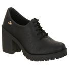 Sapato Feminino Salto Grosso Oxford Amarrar