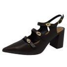 Sapato Feminino Salto Medio Slingback Leve Elegante Ramarim