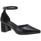 Sapato Feminino Scarpin Social Traseiro Fechado com Fivela Salto Bloco Bico Fino 0002