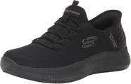 Sapato feminino Skechers Summits Sr Food Service preto com 8,5 de largura