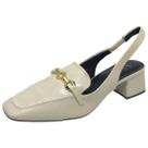 Sapato Feminino Slingback Elegante Salto Bloco Chique Bebecê