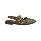 Sapato Feminino Slingback Rasteiro Verde Oliva 69012