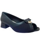 Sapato Feminino Usaflex Salto Bloco com Laço Preto