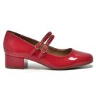 Sapato feminino via marte vermelho carmin 070 004 01