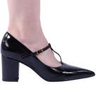 Sapato Feminino Zariff Com Tira Mary Jane 1528a9505 Preto Verniz