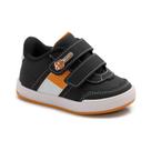 Sapato Infantil Klin Baby Flyer Preto Laranja Branco 166.160 Sapato Infantil Klin Baby Flyer Preto Laranja Branco 166.160