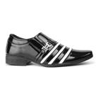 Sapato Italiano Social Masculino Com Fivela Listrado Em Verniz Brilhante Costurado 37 Ao 44 1004