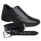 Sapato Jota Pe 3D Preto em Couro + Cinto 71455