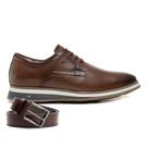 Sapato Jota Pe Casual Marrom em Couro + Cinto Navagio 84906