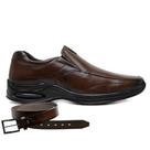 Sapato Jota Pe Marrom Couro Life + Cinto 10903