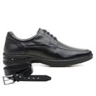 Sapato Jota Pe Preto 3d Tecnologia Conforto + Cinto 70812