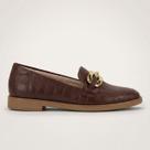 Sapato Loafer Beira Rio Croco Marrom