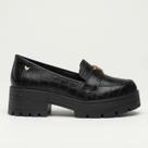 Sapato Loafer Mississipi Feminino Croco Preto