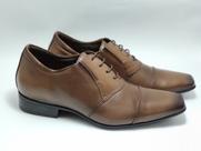 Sapato masculino com cadarço e palmilha de altura em couro cor marrom marca Jota Pê 700838