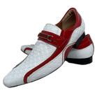 Sapato Masculino Em Couro Social Executivo Branco Estrelado By Red Ref: D626