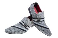 Sapato Masculino Italiano Em Couro Cinza Com Preto Rajado Ref: 330 Sapato Masculino Italiano Em Couro Cinza Com Preto Rajado Ref: 330
