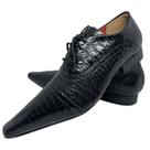 Sapato Masculino Italiano Em Couro Croko Fosco Ref: D569