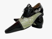 Sapato Masculino Italiano Em Couro Executivo Preto Verniz Ref: D674 Sapato Masculino Italiano Em Couro Executivo Preto Verniz Ref: D674