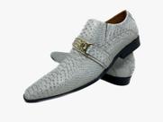 Sapato Masculino Italiano Em Couro Social Branco Cobra Ref: D713