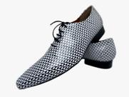 Sapato Masculino Italiano Em Couro Social Branco e Preto Ref: D769