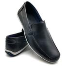 Sapato Masculino Mocassim Sapatilha Sider Couro Bm Brasil 175/03 Preta