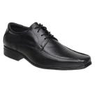 Sapato Masculino Preto Em Couro Confortavel Com Cadarços