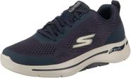 Sapato masculino Skechers Gowalk Arch Fit, azul marinho/dourado, tamanho 14