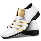 Sapato masculino social branco com dourado pizzolev