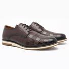 Sapato Masculino Social de Couro Estilo Oxford Cor Pinhão