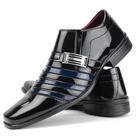 Sapato masculino social preto com azul pizzolev