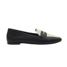 Sapato Mocassim Elegance Couro Dayane Magalhães Preto E Off White